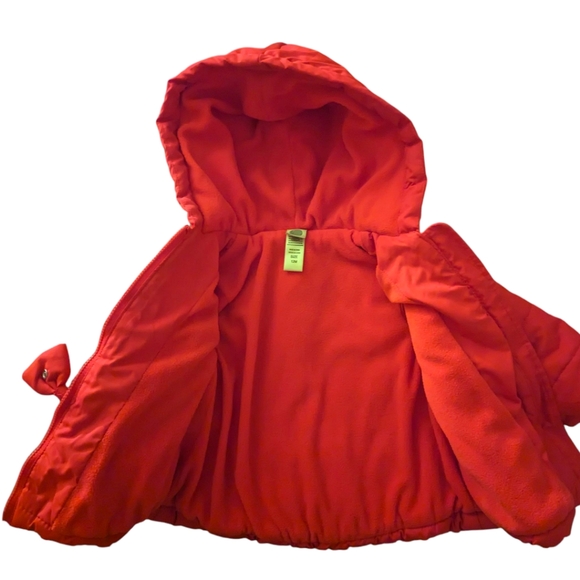 Bright Red Hooded Valentine's LITTLE ME Puffer Jacket Winter Coat 12T - Picture 3 of 6